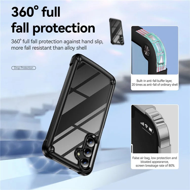 For Samsung Galaxy A16 5G Case Anti-Drop Alloy Lens Frame PC+TPU Phone Cover