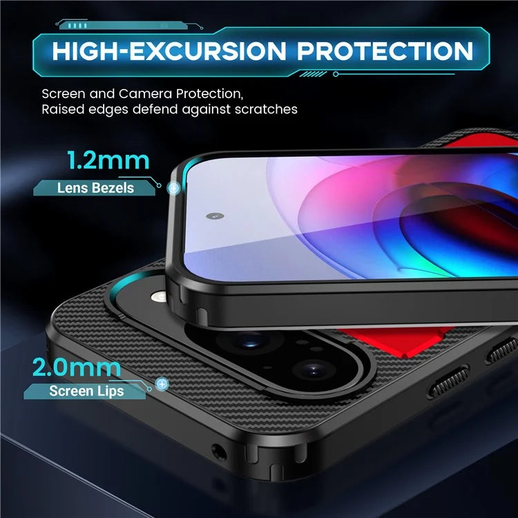 For Google Pixel 9  /  Google Pixel 9 Pro Case TPU+PC Kickstand Phone Cover with Silicone Finger Strap