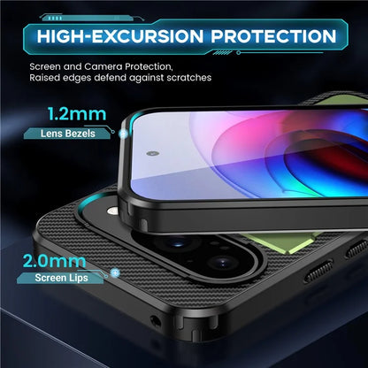 For Google Pixel 9  /  Google Pixel 9 Pro Case TPU+PC Kickstand Phone Cover with Silicone Finger Strap