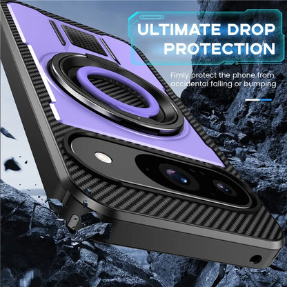 For Google Pixel 9  /  Google Pixel 9 Pro Case TPU+PC Kickstand Phone Cover with Silicone Finger Strap