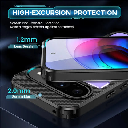 For Google Pixel 9  /  Google Pixel 9 Pro Case TPU+PC Kickstand Phone Cover with Silicone Finger Strap
