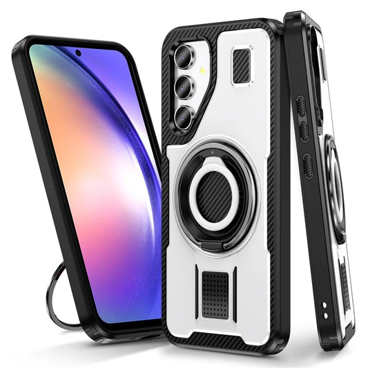 For Samsung Galaxy A54 5G Case TPU+PC Kickstand Phone Cover with Silicone Finger Strap