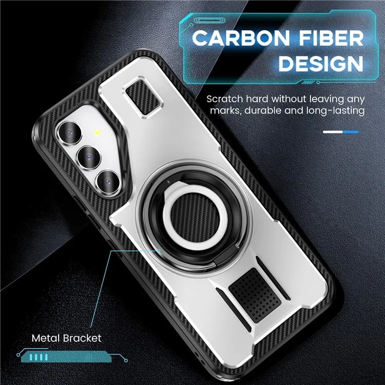 For Samsung Galaxy A54 5G Case TPU+PC Kickstand Phone Cover with Silicone Finger Strap