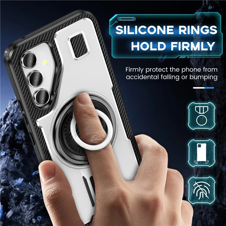 For Samsung Galaxy A54 5G Case TPU+PC Kickstand Phone Cover with Silicone Finger Strap