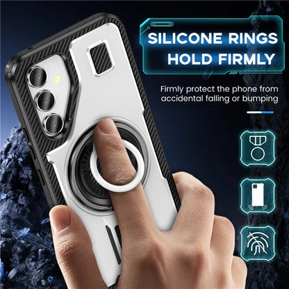 For Samsung Galaxy A54 5G Case TPU+PC Kickstand Phone Cover with Silicone Finger Strap