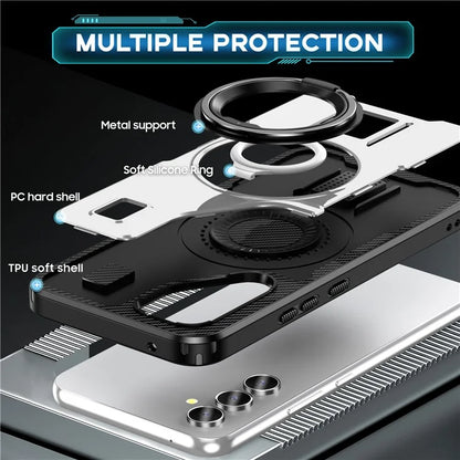 For Samsung Galaxy A54 5G Case TPU+PC Kickstand Phone Cover with Silicone Finger Strap