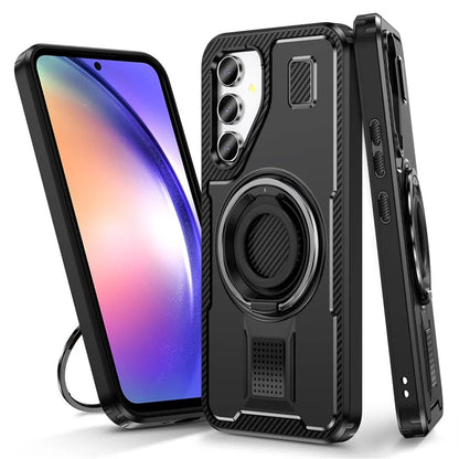 For Samsung Galaxy A54 5G Case TPU+PC Kickstand Phone Cover with Silicone Finger Strap