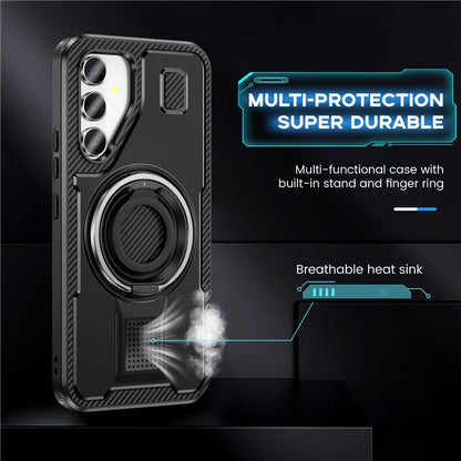For Samsung Galaxy A54 5G Case TPU+PC Kickstand Phone Cover with Silicone Finger Strap