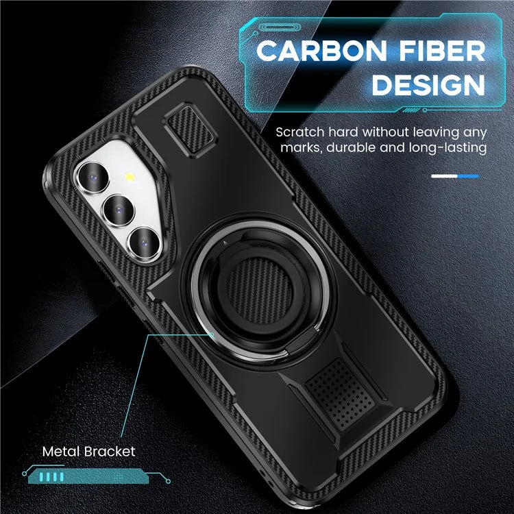 For Samsung Galaxy A54 5G Case TPU+PC Kickstand Phone Cover with Silicone Finger Strap