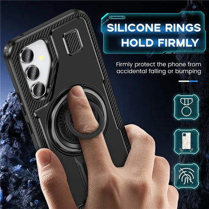 For Samsung Galaxy A54 5G Case TPU+PC Kickstand Phone Cover with Silicone Finger Strap