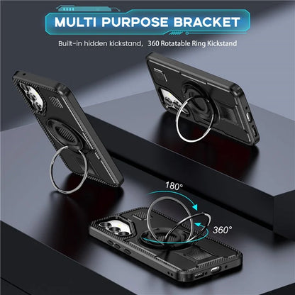 For Samsung Galaxy A54 5G Case TPU+PC Kickstand Phone Cover with Silicone Finger Strap