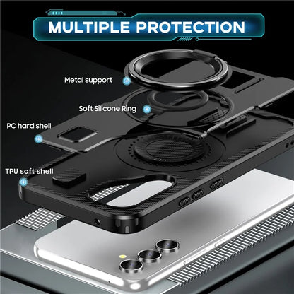For Samsung Galaxy A54 5G Case TPU+PC Kickstand Phone Cover with Silicone Finger Strap
