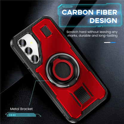 For Samsung Galaxy A54 5G Case TPU+PC Kickstand Phone Cover with Silicone Finger Strap