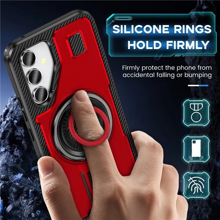 For Samsung Galaxy A54 5G Case TPU+PC Kickstand Phone Cover with Silicone Finger Strap