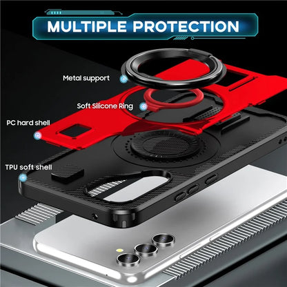 For Samsung Galaxy A54 5G Case TPU+PC Kickstand Phone Cover with Silicone Finger Strap
