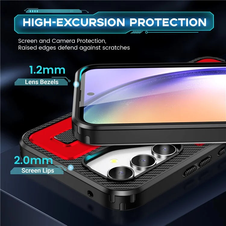 For Samsung Galaxy A54 5G Case TPU+PC Kickstand Phone Cover with Silicone Finger Strap