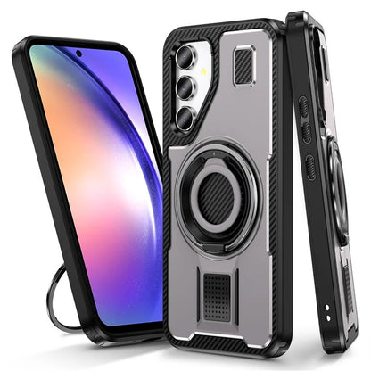 For Samsung Galaxy A54 5G Case TPU+PC Kickstand Phone Cover with Silicone Finger Strap