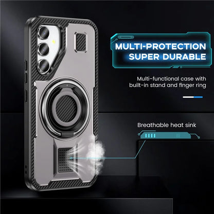 For Samsung Galaxy A54 5G Case TPU+PC Kickstand Phone Cover with Silicone Finger Strap