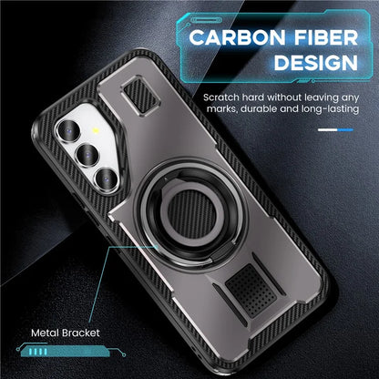 For Samsung Galaxy A54 5G Case TPU+PC Kickstand Phone Cover with Silicone Finger Strap