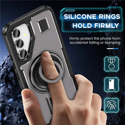 For Samsung Galaxy A54 5G Case TPU+PC Kickstand Phone Cover with Silicone Finger Strap