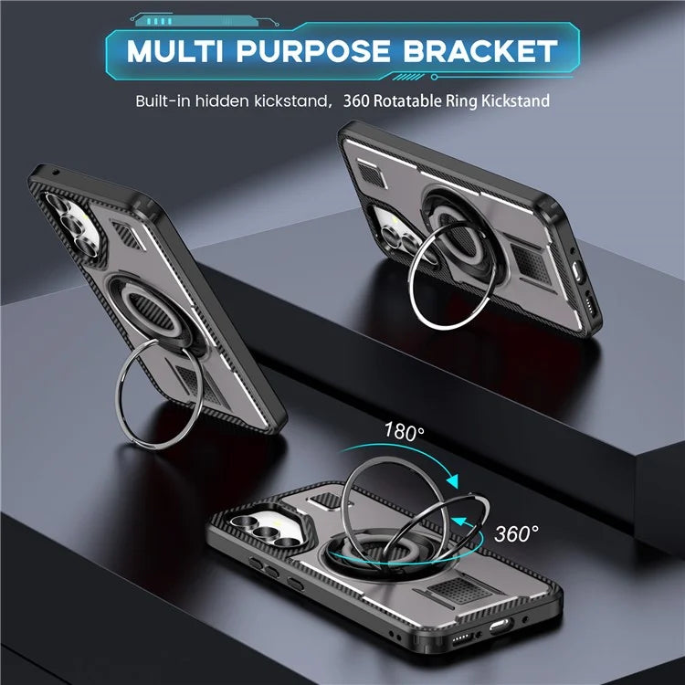 For Samsung Galaxy A54 5G Case TPU+PC Kickstand Phone Cover with Silicone Finger Strap
