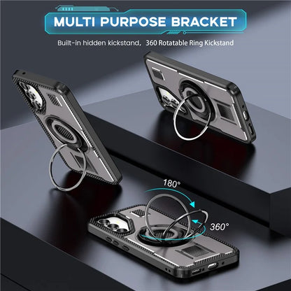 For Samsung Galaxy A54 5G Case TPU+PC Kickstand Phone Cover with Silicone Finger Strap