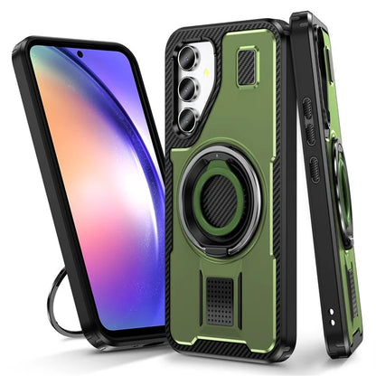 For Samsung Galaxy A54 5G Case TPU+PC Kickstand Phone Cover with Silicone Finger Strap