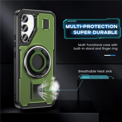 For Samsung Galaxy A54 5G Case TPU+PC Kickstand Phone Cover with Silicone Finger Strap