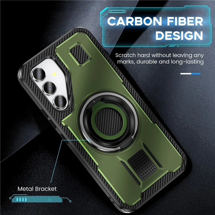 For Samsung Galaxy A54 5G Case TPU+PC Kickstand Phone Cover with Silicone Finger Strap
