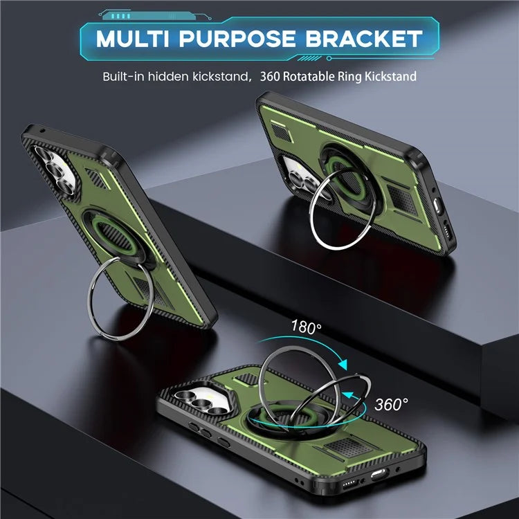 For Samsung Galaxy A54 5G Case TPU+PC Kickstand Phone Cover with Silicone Finger Strap