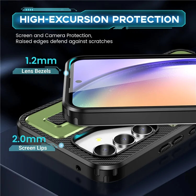 For Samsung Galaxy A54 5G Case TPU+PC Kickstand Phone Cover with Silicone Finger Strap
