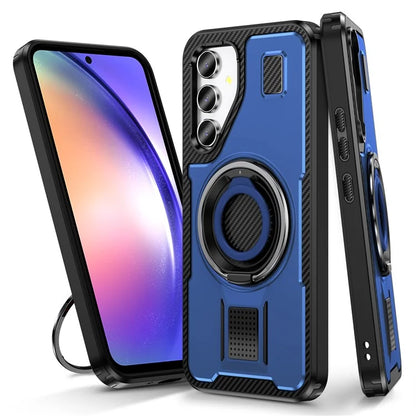 For Samsung Galaxy A54 5G Case TPU+PC Kickstand Phone Cover with Silicone Finger Strap
