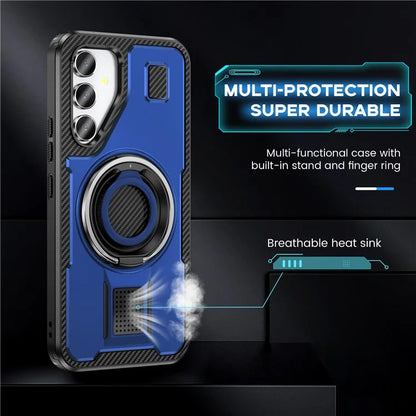 For Samsung Galaxy A54 5G Case TPU+PC Kickstand Phone Cover with Silicone Finger Strap