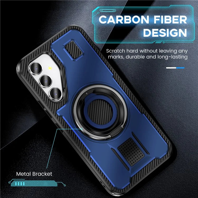 For Samsung Galaxy A54 5G Case TPU+PC Kickstand Phone Cover with Silicone Finger Strap