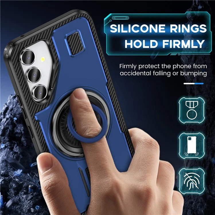 For Samsung Galaxy A54 5G Case TPU+PC Kickstand Phone Cover with Silicone Finger Strap