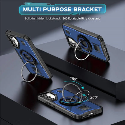 For Samsung Galaxy A54 5G Case TPU+PC Kickstand Phone Cover with Silicone Finger Strap