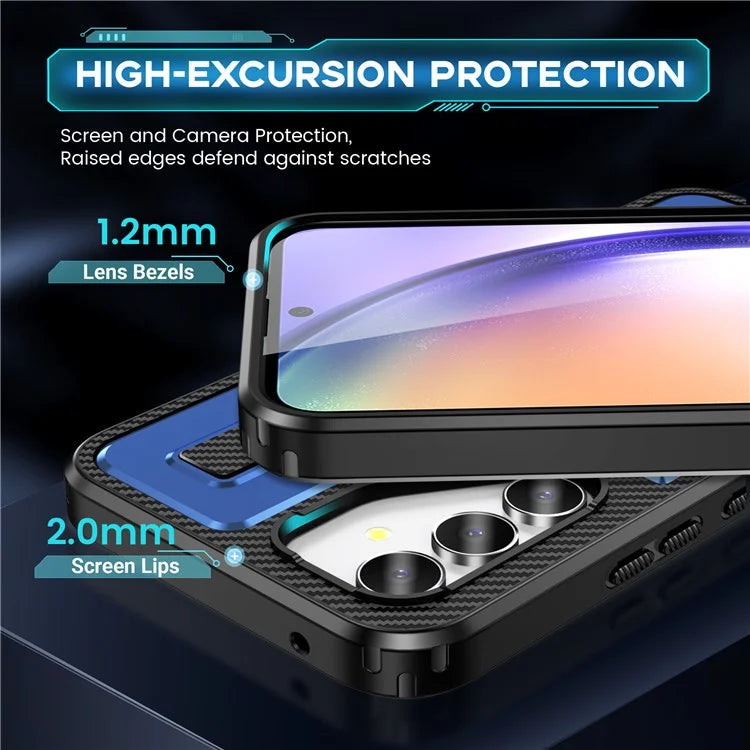 For Samsung Galaxy A54 5G Case TPU+PC Kickstand Phone Cover with Silicone Finger Strap