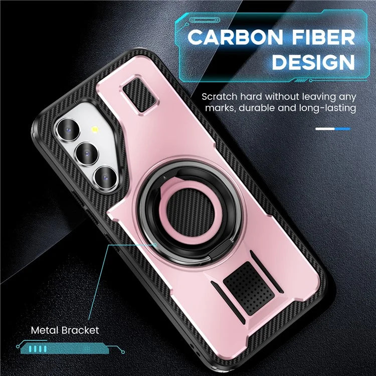 For Samsung Galaxy A54 5G Case TPU+PC Kickstand Phone Cover with Silicone Finger Strap