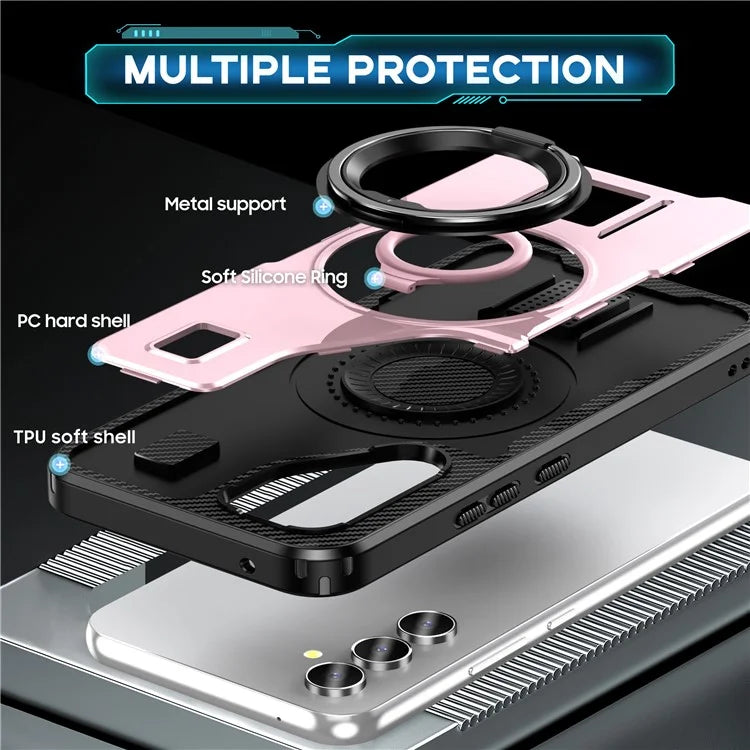 For Samsung Galaxy A54 5G Case TPU+PC Kickstand Phone Cover with Silicone Finger Strap