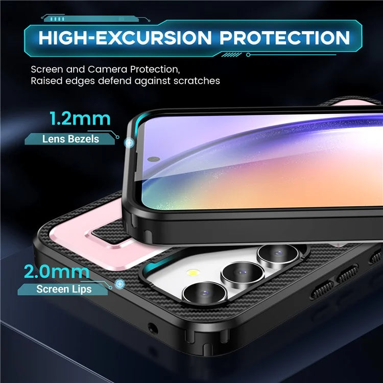 For Samsung Galaxy A54 5G Case TPU+PC Kickstand Phone Cover with Silicone Finger Strap