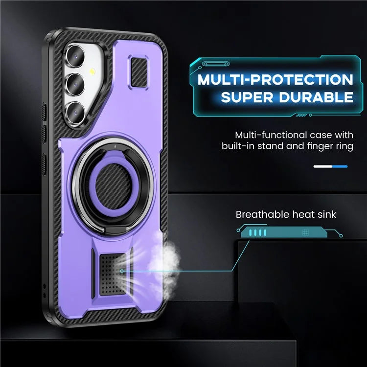 For Samsung Galaxy A54 5G Case TPU+PC Kickstand Phone Cover with Silicone Finger Strap