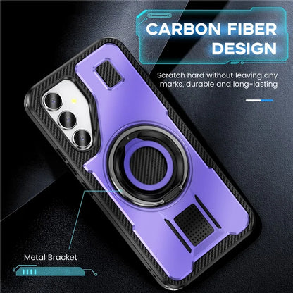 For Samsung Galaxy A54 5G Case TPU+PC Kickstand Phone Cover with Silicone Finger Strap