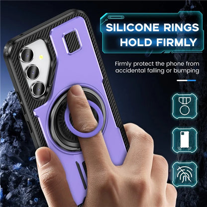 For Samsung Galaxy A54 5G Case TPU+PC Kickstand Phone Cover with Silicone Finger Strap