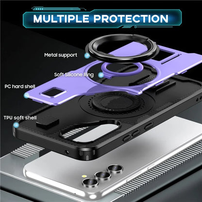 For Samsung Galaxy A54 5G Case TPU+PC Kickstand Phone Cover with Silicone Finger Strap