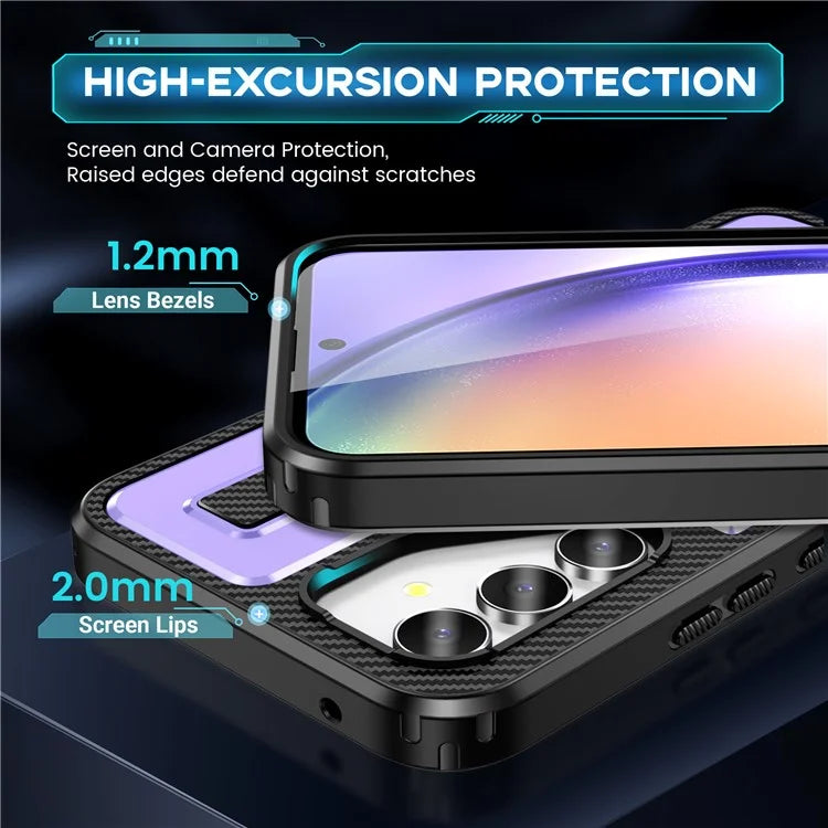 For Samsung Galaxy A54 5G Case TPU+PC Kickstand Phone Cover with Silicone Finger Strap