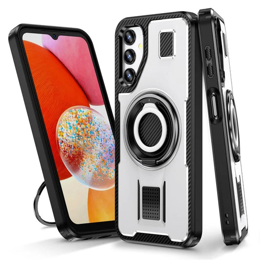 For Samsung Galaxy A14 4G / 5G Case TPU+PC Kickstand Phone Cover with Silicone Finger Strap