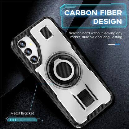 For Samsung Galaxy A14 4G / 5G Case TPU+PC Kickstand Phone Cover with Silicone Finger Strap