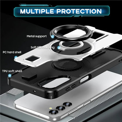 For Samsung Galaxy A14 4G / 5G Case TPU+PC Kickstand Phone Cover with Silicone Finger Strap