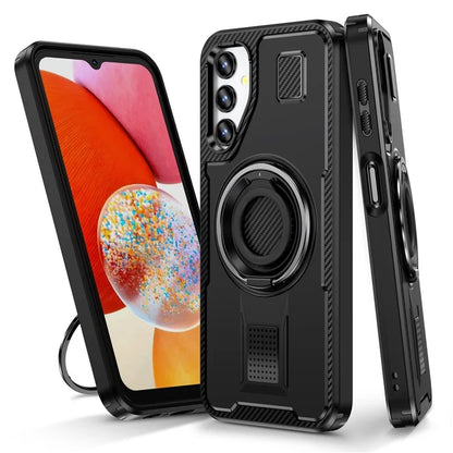 For Samsung Galaxy A14 4G / 5G Case TPU+PC Kickstand Phone Cover with Silicone Finger Strap