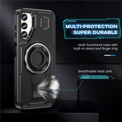 For Samsung Galaxy A14 4G / 5G Case TPU+PC Kickstand Phone Cover with Silicone Finger Strap